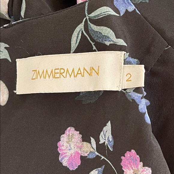 Zimmermann Moncur Drape Dress Midnight Floral Sz 2 - Picture 5 of 5